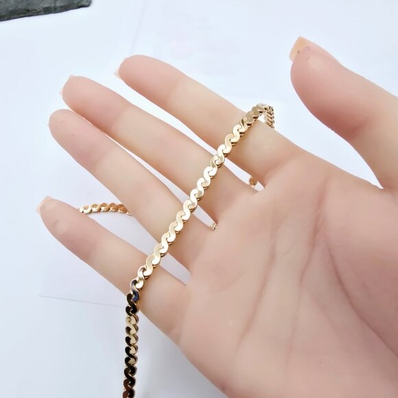 Flat Polished Rose Gold Chain Necklace – 19.7 Inch Bold Statement, XPNL0012 - Picture 10 of 12